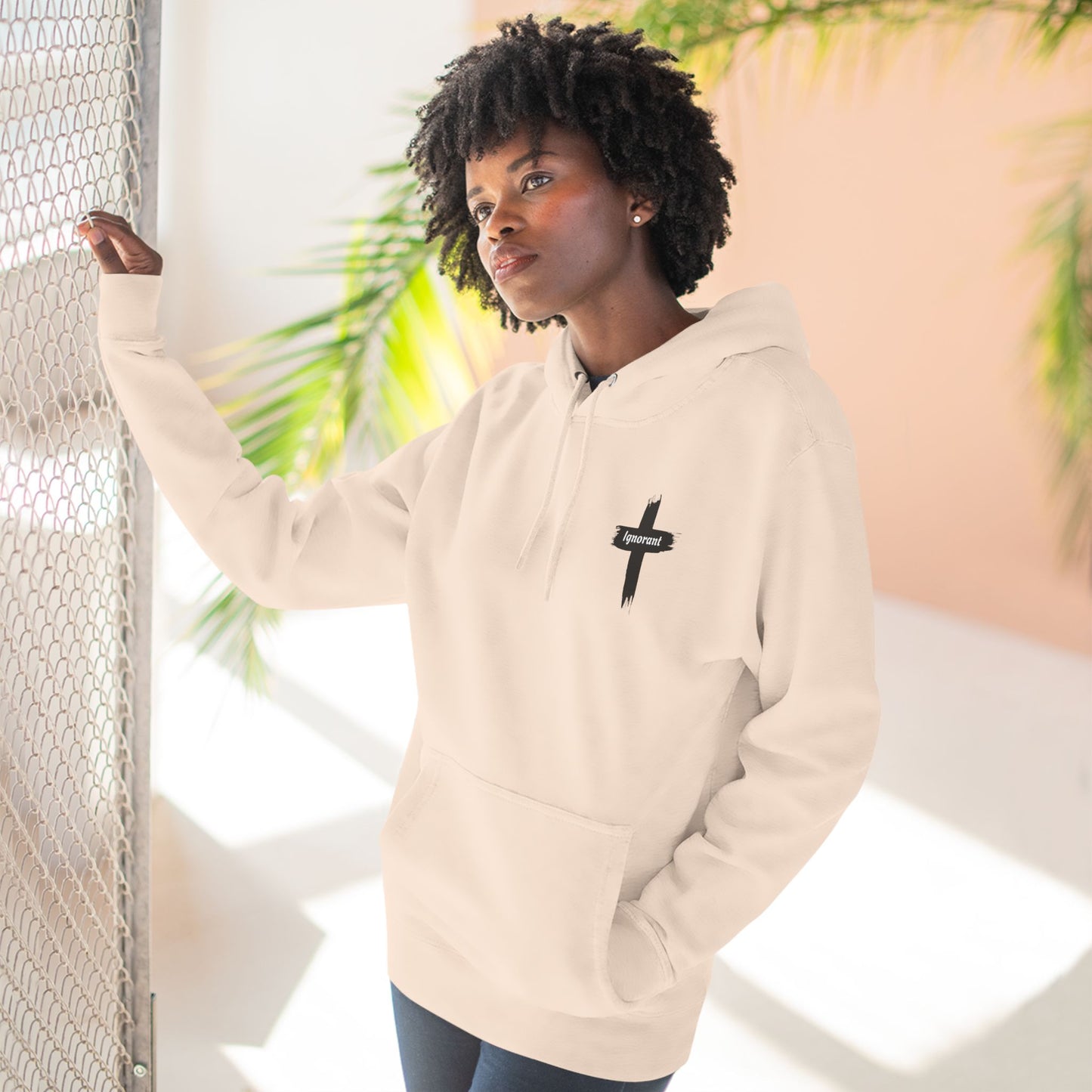 Not pink its salmon! Three-Panel Fleece Hoodie