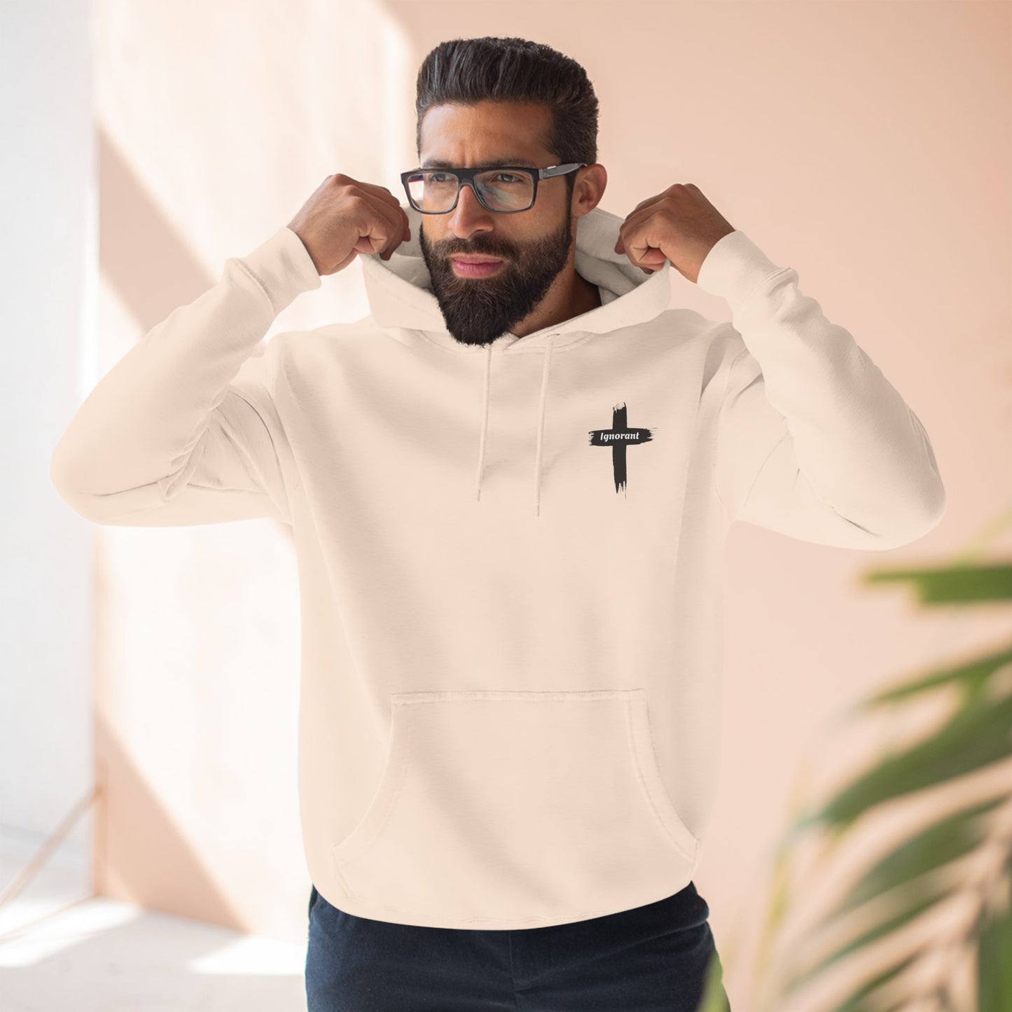 Not pink its salmon! Three-Panel Fleece Hoodie