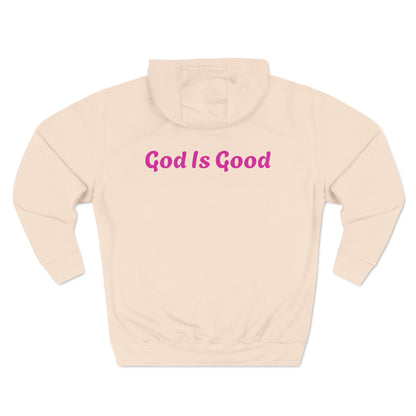 Not pink its salmon! Three-Panel Fleece Hoodie